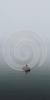 Mysterious Foggy Fjord: Supernatural Minimalist Photography
