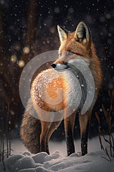 Mysterious Fox Under the Full Moon photo