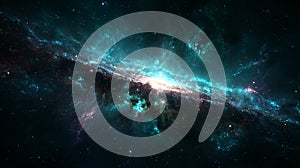 Mysterious galaxy in dark space. AI generated