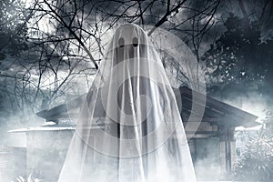 Misterioso fantasma sobre el aterrador casa 
