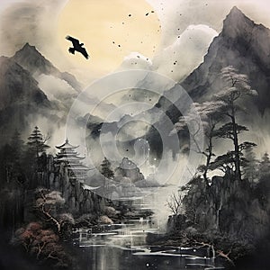 Mysterious Ink Wash Painting