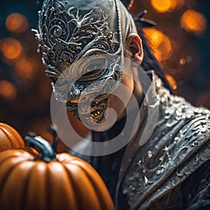 Mysterious masked man for Halloween