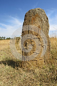 Mysterious megalithic Tiya pillars, UNESCO World Heritage Site, Ethiopia.