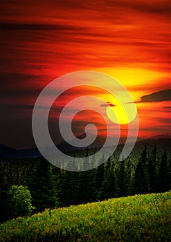 Mysterious mountain landscape