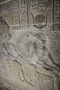 Mysterious murals on the walls of the Temple of Dendera Hathor , near the city of Ken