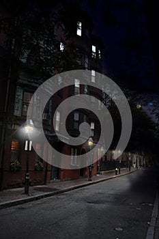 Mysterious Night Scence, Historic Boston Street
