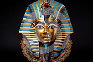 Mysterious Pharaoh mask colorful. Generate Ai