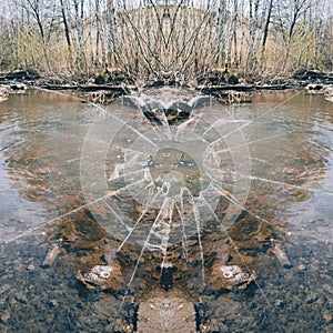 Mysterious pond, abandoned pond, beautiful place