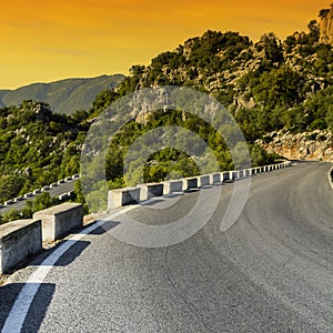 Mysterious road in the Mountains