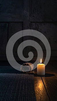 Mysterious Scroll Illuminated by Candlelight