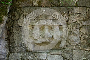 Mysterious Sculpture of Face in Park of the Monsters