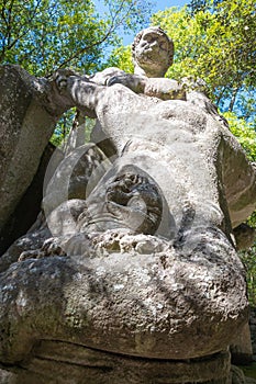 Mysterious Sculpture of Giants in Park of the Monsters