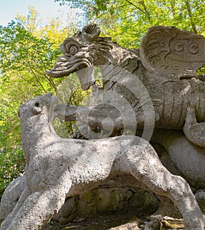 Mysterious Sculpture in Park of the Monsters