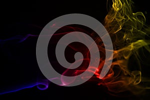 Mysterious smoke form with colour gradient