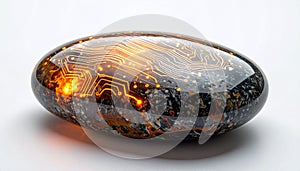 AI Data Core with Luminous Circuitry