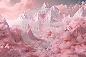 Mysterious Snow mountain frozen rose. Generate Ai