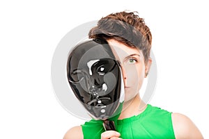 Mysterious stranger hiding behind mask