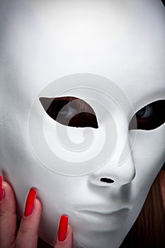 Mysterious woman under mask