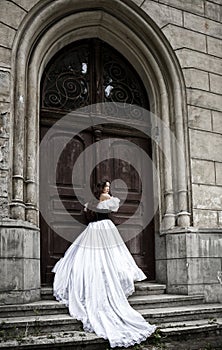 Mysterious woman in Victorian dress