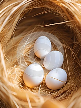 The Mysterious World of Chicken Eggs.chicken eggs in the hay.