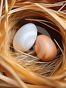 The Mysterious World of Chicken Eggs.chicken eggs in the hay.