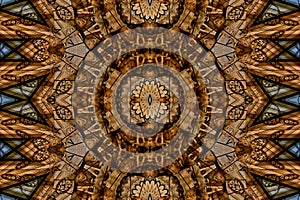 Mysteriously digital art design of interlocking circles and triangles photo