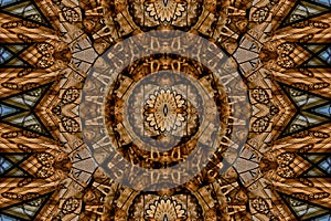 Mysteriously digital art design of interlocking circles and triangles