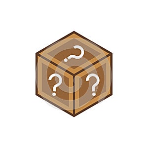 Mystery box icon vector. random loot box flat vector icon for games and apps