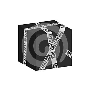 Mystery box with masking tape vector illustration