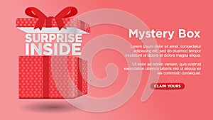 Mystery box surprise inside custom web page concept vector illustration