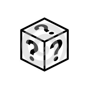 Mystery contest box, lucky prize present surprise secret. Mystery box gift question icon