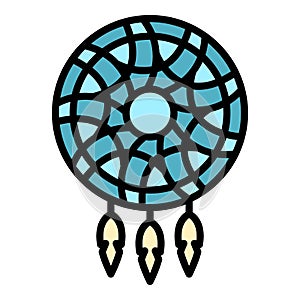 Mystery dream catcher icon color outline vector