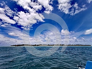 Mystery island, Ocean, blue sky and clouds @ Vanuatu