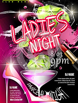 Mystery ladies night party poster design