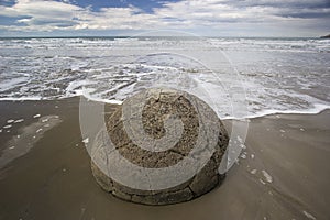 Mystery Moeraki Boulders at Pacific Sea