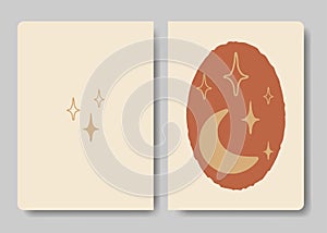 Mystery moon and stars notepad template. Applicable for notebook covers, planners, brochures, books, catalog