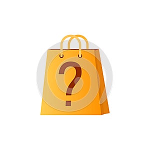 Mystery prize shopping bag icon.