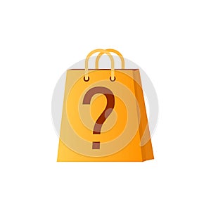 Mystery prize shopping bag icon. photo