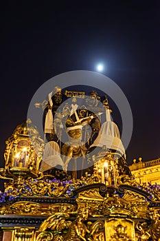 Mystery procession of the brotherhood of the Fifth Anguish during Holy Week in Seville, Spain