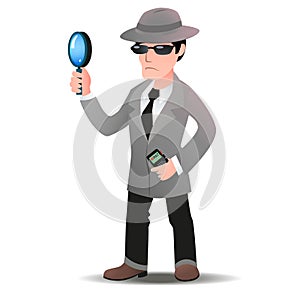 Mystery shopper man in spy coat photo