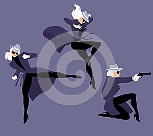 Mystery woman character in action