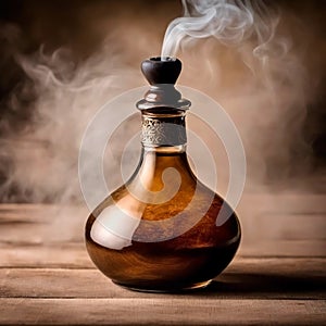 Mystic Aroma: Antique Perfume Bottle with Swirling Scent