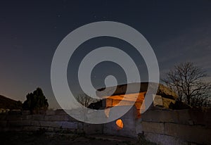 Mystic dolmen at night