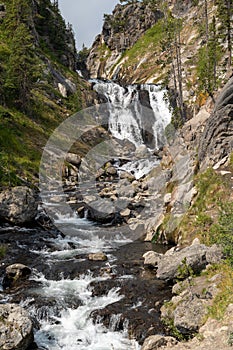 Mystic Falls waterfall in Yellowstone National Park