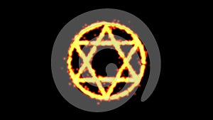 Mystic fire chakra motion graphics with plain black background