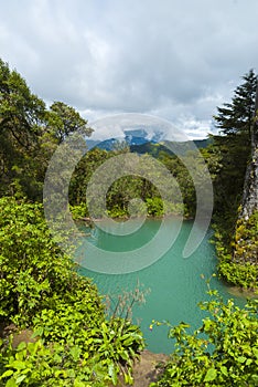 Mystic forest lagoon Magdalena in Huehuetenango, Guatemala