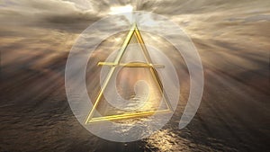 Mystic golden air horoscope symbol