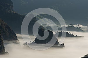 Mystic mist valley in Thailand