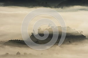 Mystic mist valley in Thailand