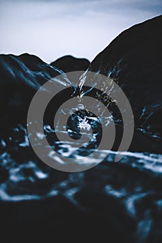 Mystic photo of water running over rocks